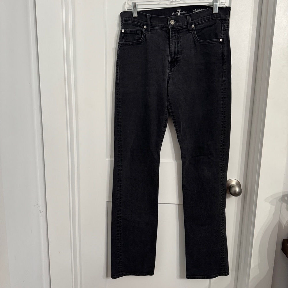 7 For All Mankind Standard Jeans Black Size 30 Straight Leg Casual Everyday